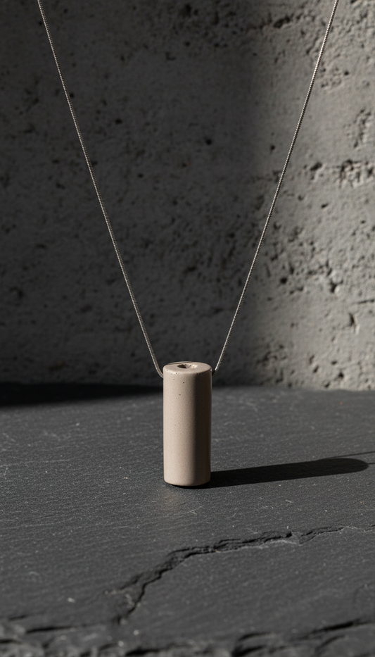 Urban Taupe Minimalist Pendant Necklace in a new setting