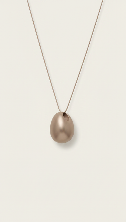 Alternate angle view of Soft Taupe Pendant Necklace