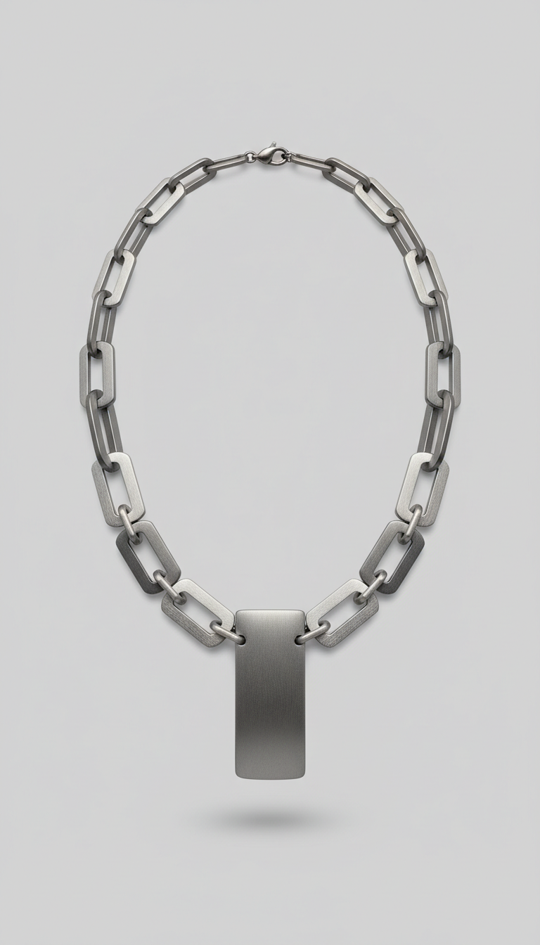 Matte finish necklace, use a 3/4 angle to capture the necklaces with depth and clarity. Choose backgrounds in 'Pure White'...