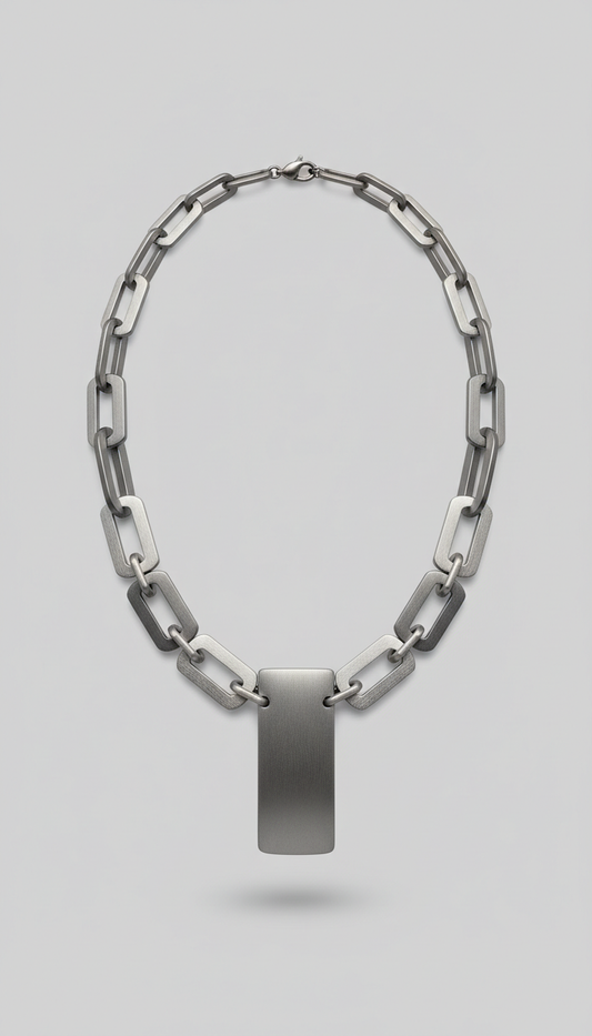 Matte finish necklace, use a 3/4 angle to capture the necklaces with depth and clarity. Choose backgrounds in 'Pure White'...