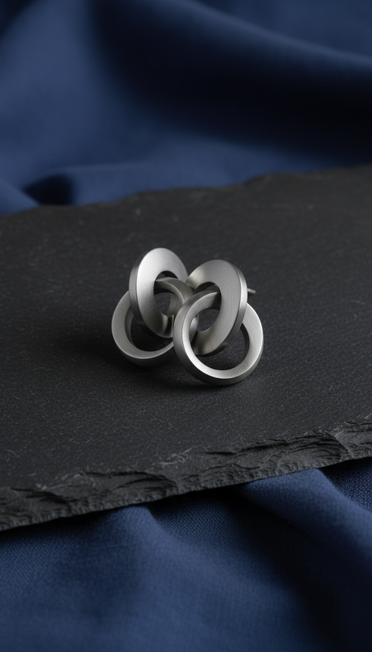 Matte Stainless Steel Hoop Earrings in a new setting