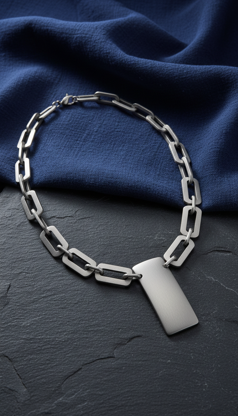 Matte Finish Necklace in a new setting